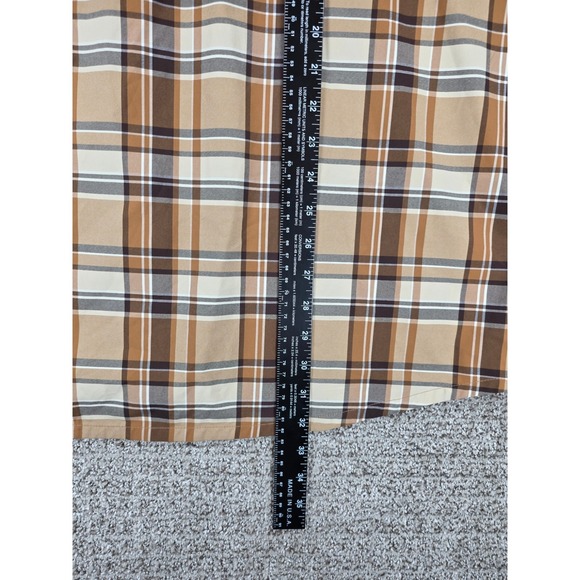 Stio Mens XXL Brown Plaid Long Sleeve Pearl Snap Western Shirt Shirt - Picture 7 of 7